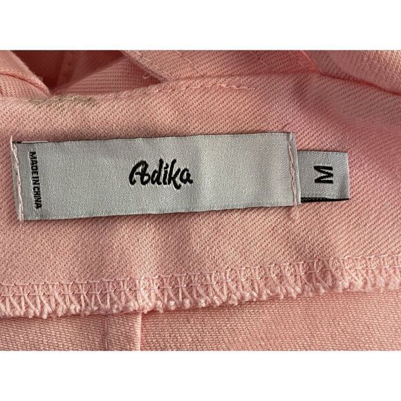 Adika Pale Pink Jumpsuit Overalls Double Shoulder Straps Patch Pockets Sz M NEW - Picture 6 of 8